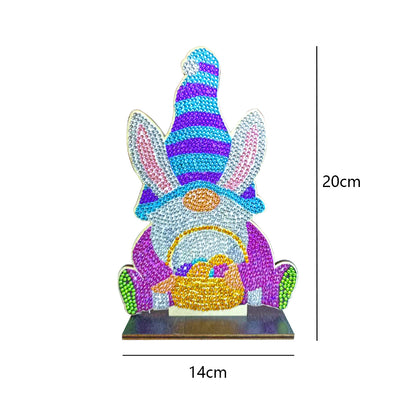 DIY Crystal Diamond Ornament Handmade Wooden Single Sided Drill Easter Kids Gift