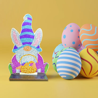 DIY Crystal Diamond Ornament Handmade Wooden Single Sided Drill Easter Kids Gift