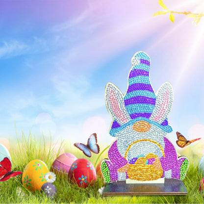 DIY Crystal Diamond Ornament Handmade Wooden Single Sided Drill Easter Kids Gift