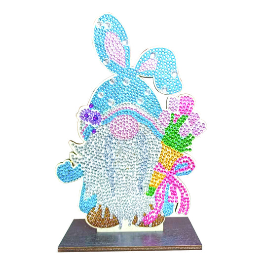 DIY Crystal Diamond Ornament Handmade Wooden Single Sided Drill Easter Kids Gift