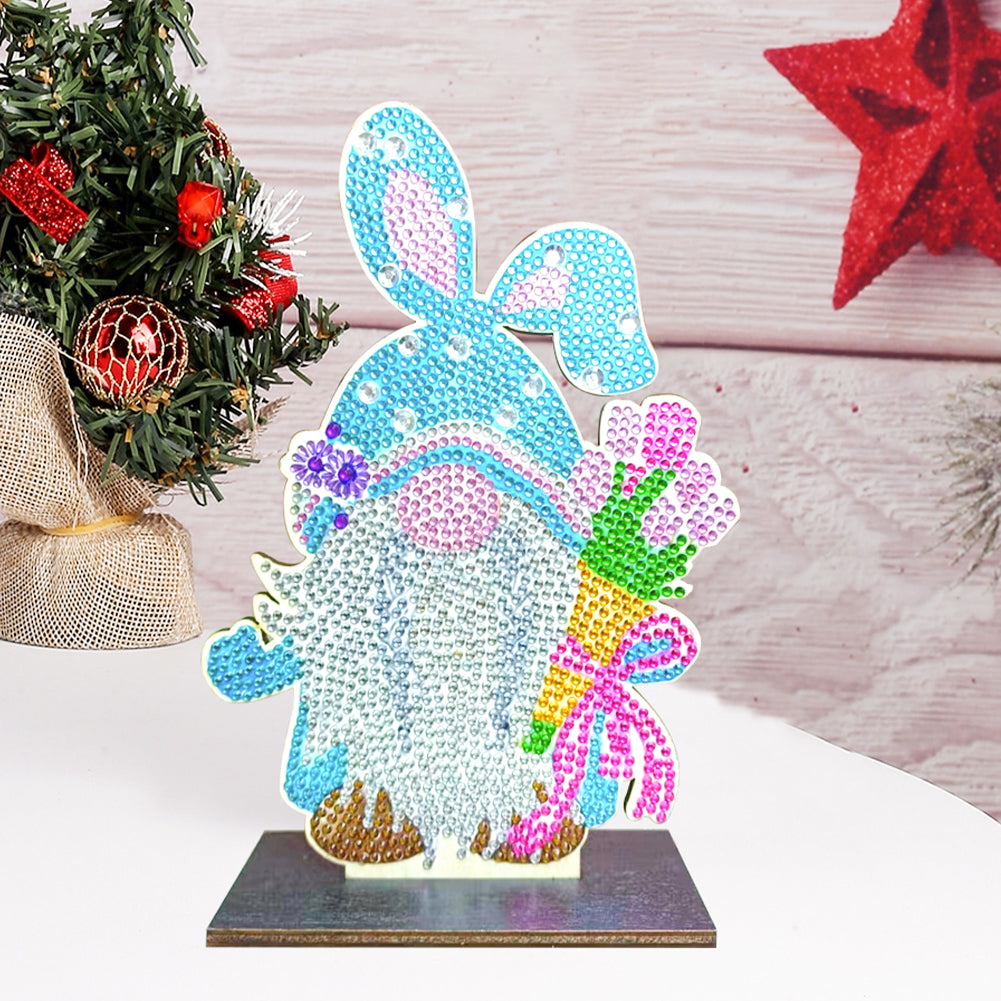 DIY Crystal Diamond Ornament Handmade Wooden Single Sided Drill Easter Kids Gift