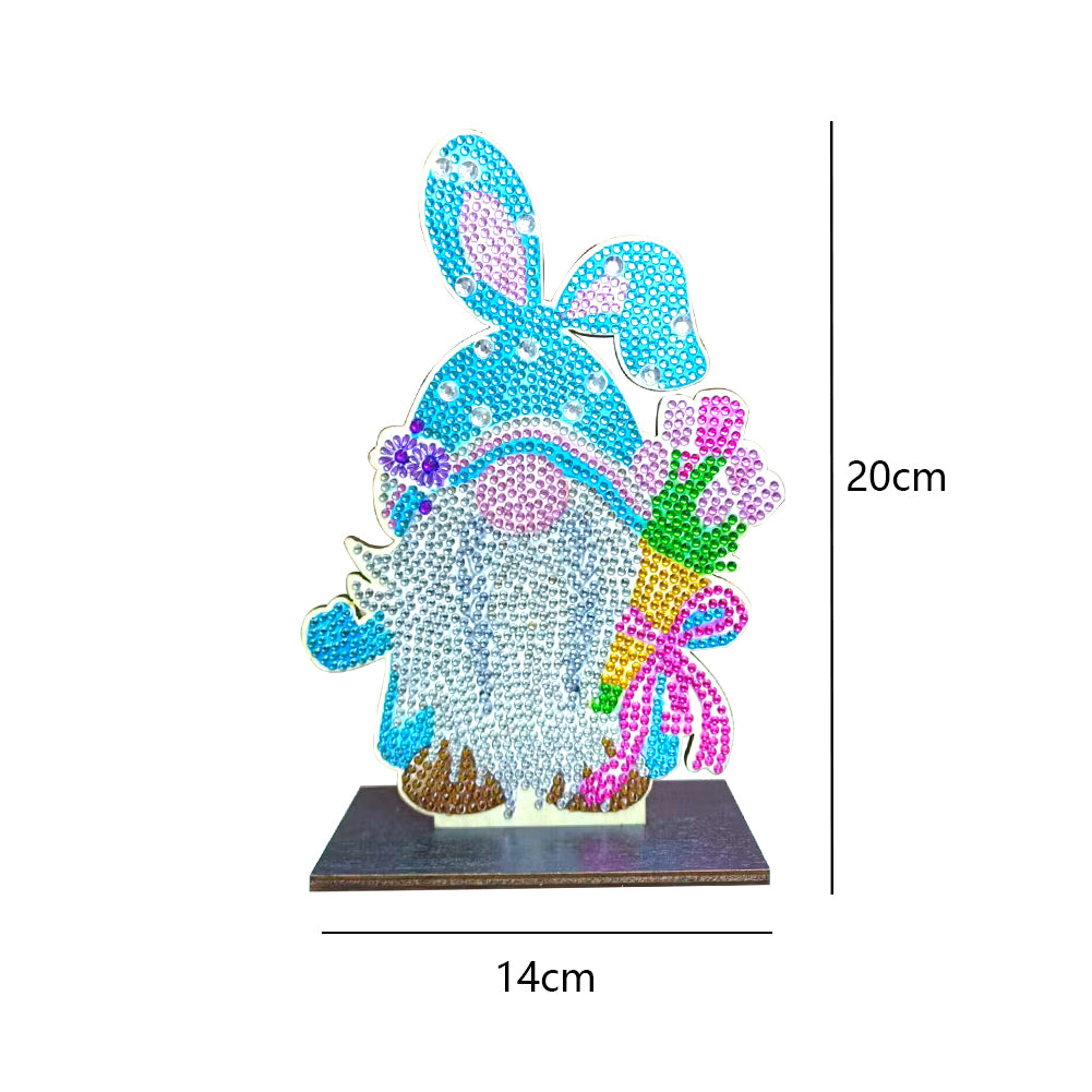 DIY Crystal Diamond Ornament Handmade Wooden Single Sided Drill Easter Kids Gift