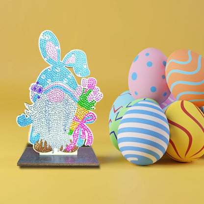 DIY Crystal Diamond Ornament Handmade Wooden Single Sided Drill Easter Kids Gift