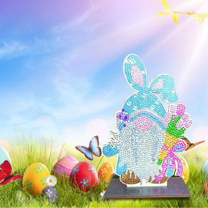 DIY Crystal Diamond Ornament Handmade Wooden Single Sided Drill Easter Kids Gift