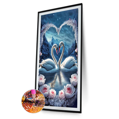 Elegant Swan Lake - Full Round Drill Diamond Painting 40*60CM