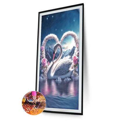 Elegant Swan Lake - Full Round Drill Diamond Painting 40*60CM