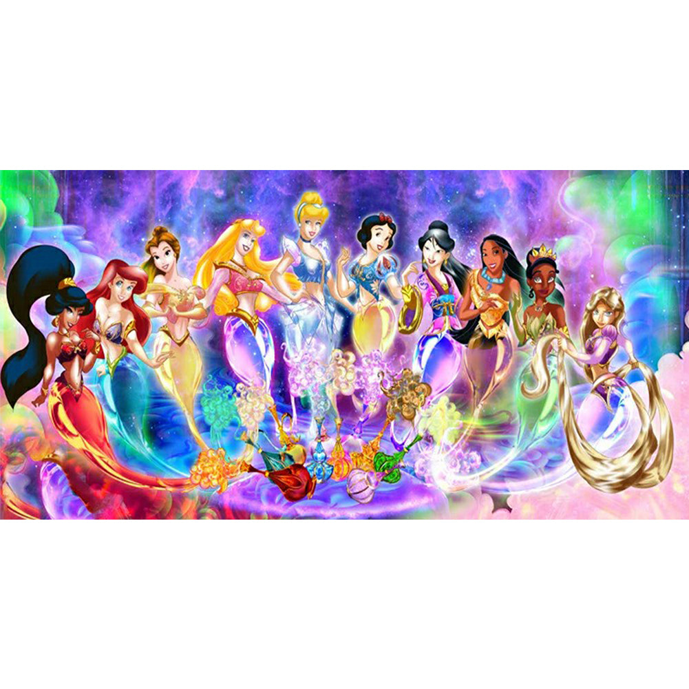 Disney Princess Collection - Full Round Drill Diamond Painting 80*40CM