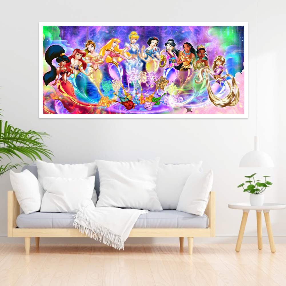 Disney Princess Collection - Full Round Drill Diamond Painting 80*40CM