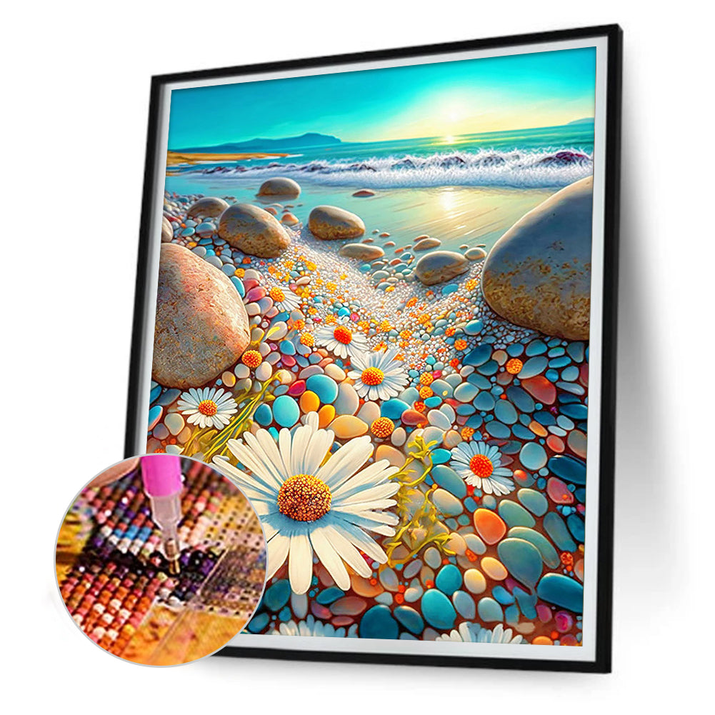 Beach Rainbow Stone - Full Round Drill Diamond Painting 30*40CM