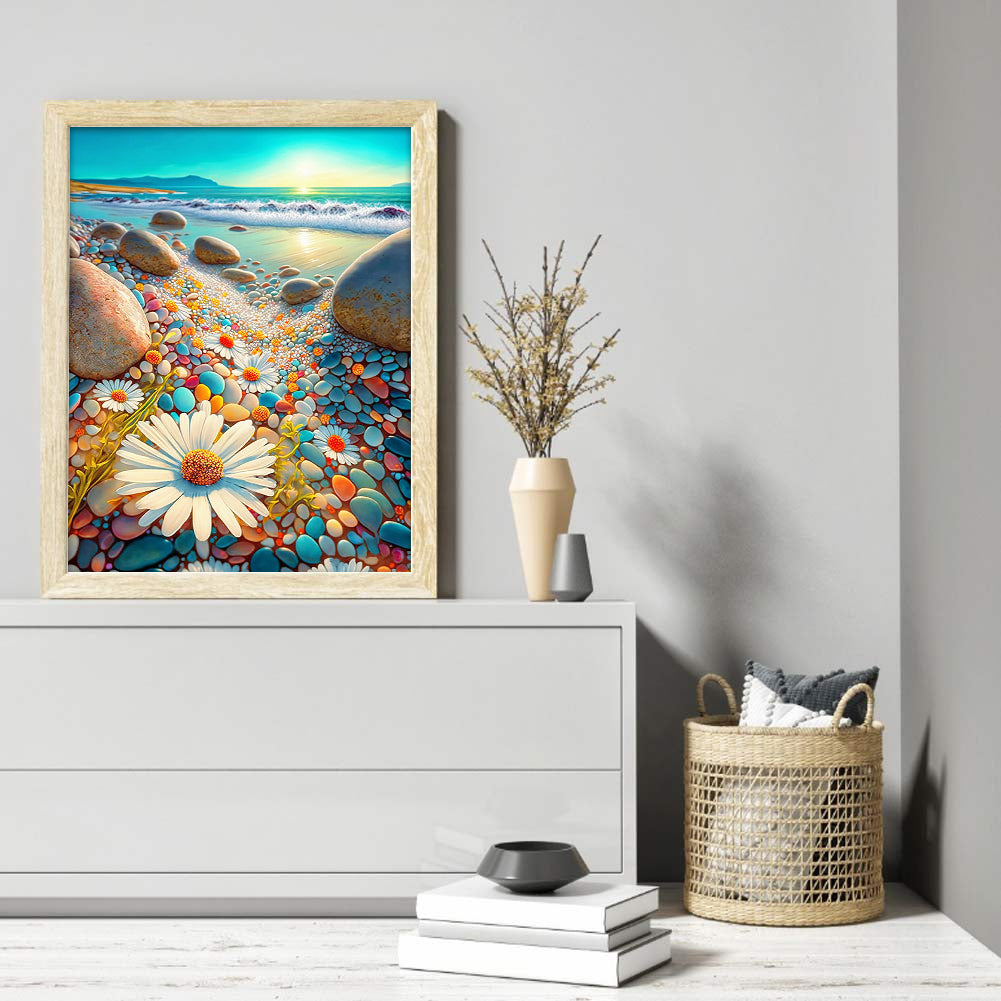 Beach Rainbow Stone - Full Round Drill Diamond Painting 30*40CM