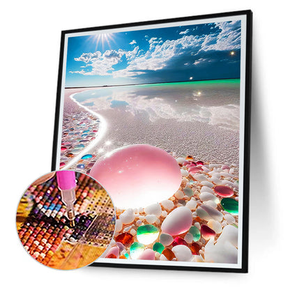 Beach Rainbow Stone - Full Round Drill Diamond Painting 30*40CM