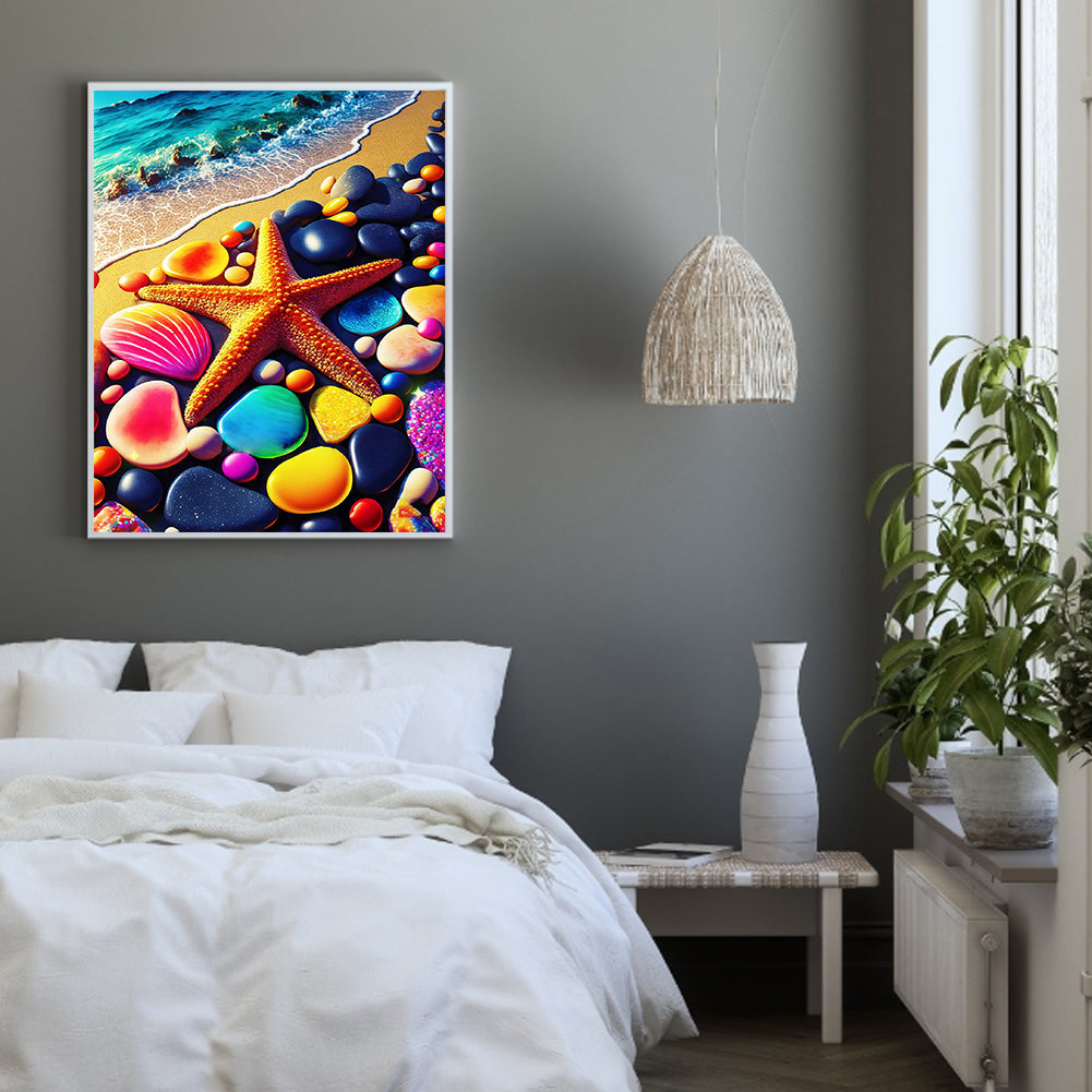 Beach Rainbow Stone - Full Round Drill Diamond Painting 30*40CM