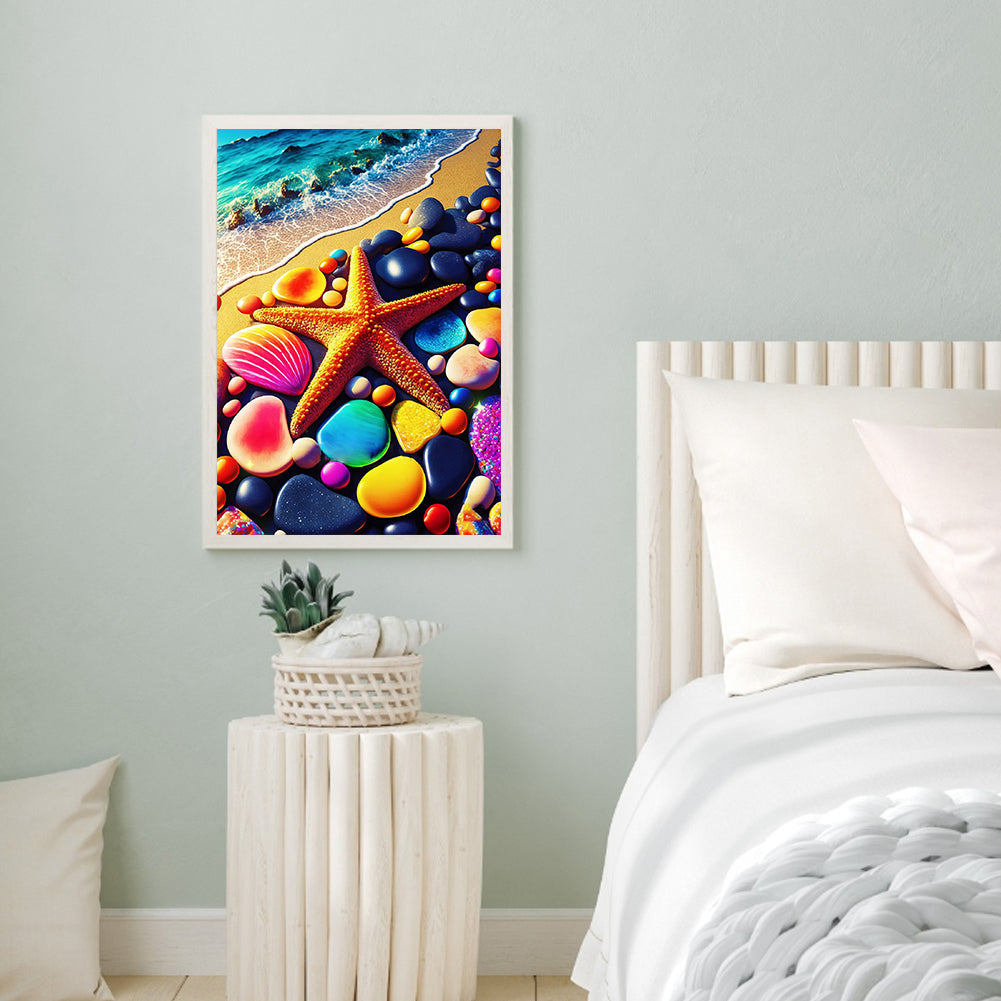 Beach Rainbow Stone - Full Round Drill Diamond Painting 30*40CM