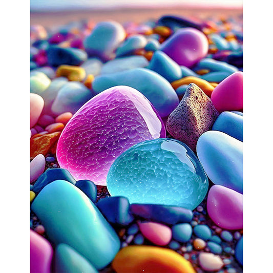 Beach Rainbow Stone - Full Round Drill Diamond Painting 30*40CM