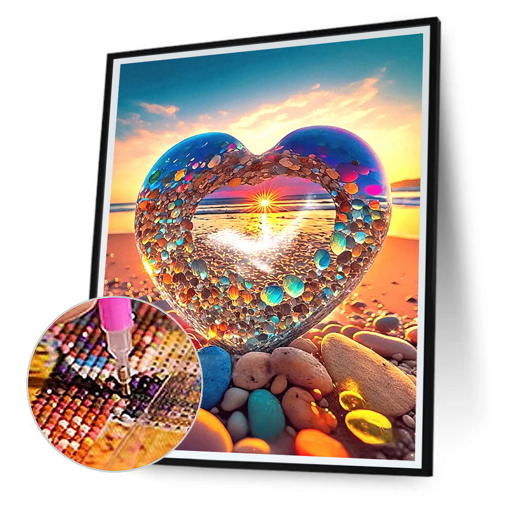Beach Rainbow Stone - Full Round Drill Diamond Painting 30*40CM