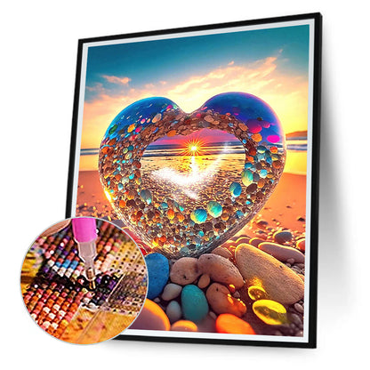 Beach Rainbow Stone - Full Round Drill Diamond Painting 30*40CM