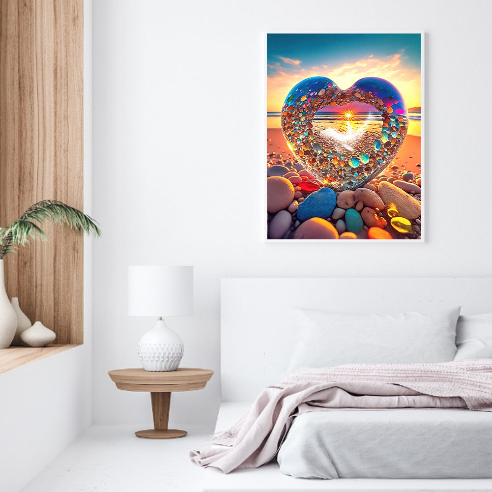 Beach Rainbow Stone - Full Round Drill Diamond Painting 30*40CM