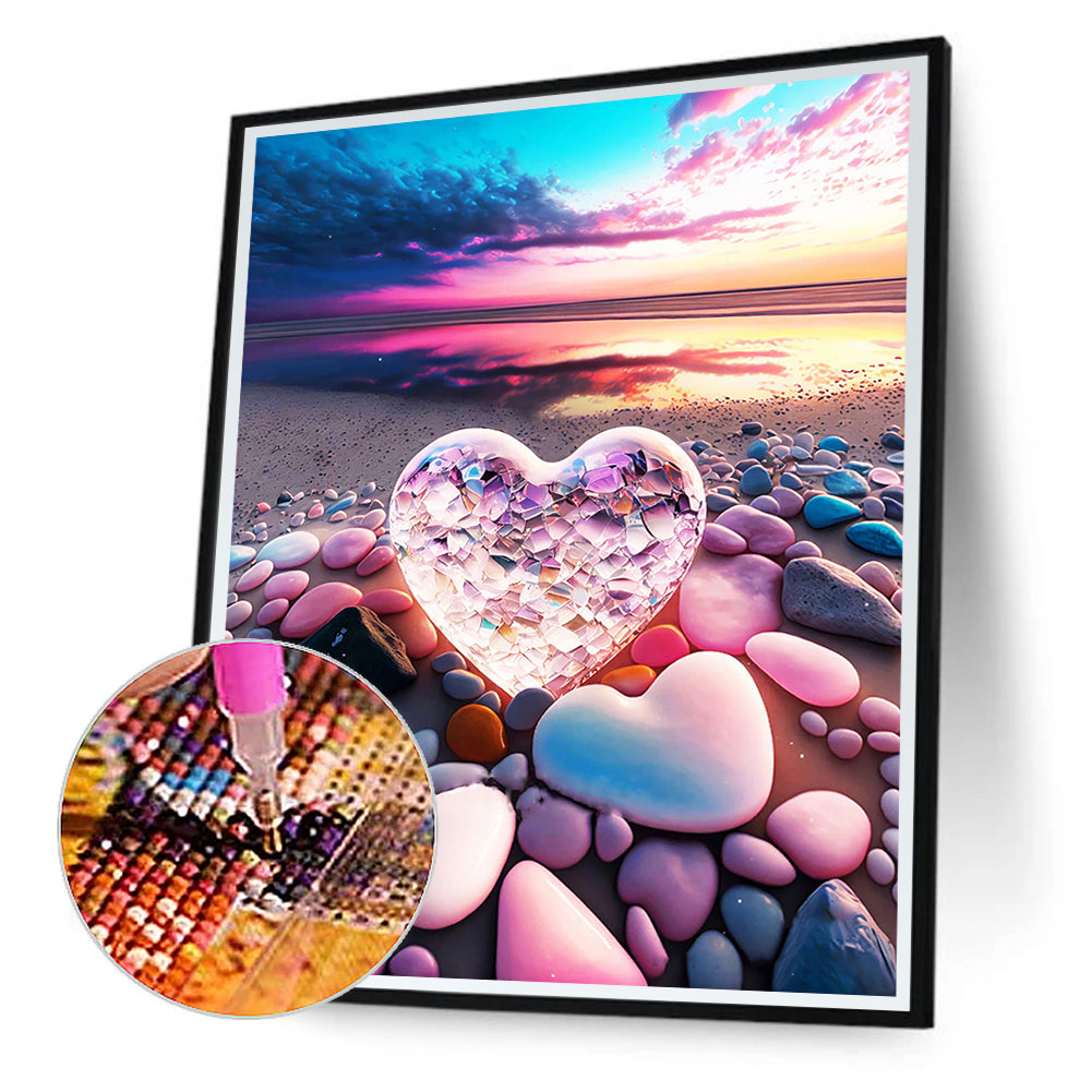 Beach Rainbow Stone - Full Round Drill Diamond Painting 30*40CM