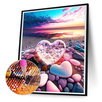 Beach Rainbow Stone - Full Round Drill Diamond Painting 30*40CM