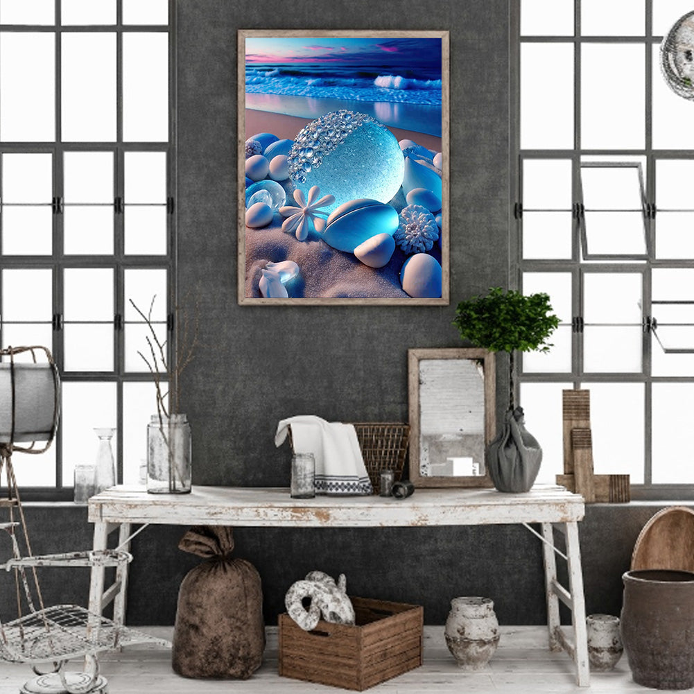 Beach Rainbow Stone - Full Round Drill Diamond Painting 30*40CM