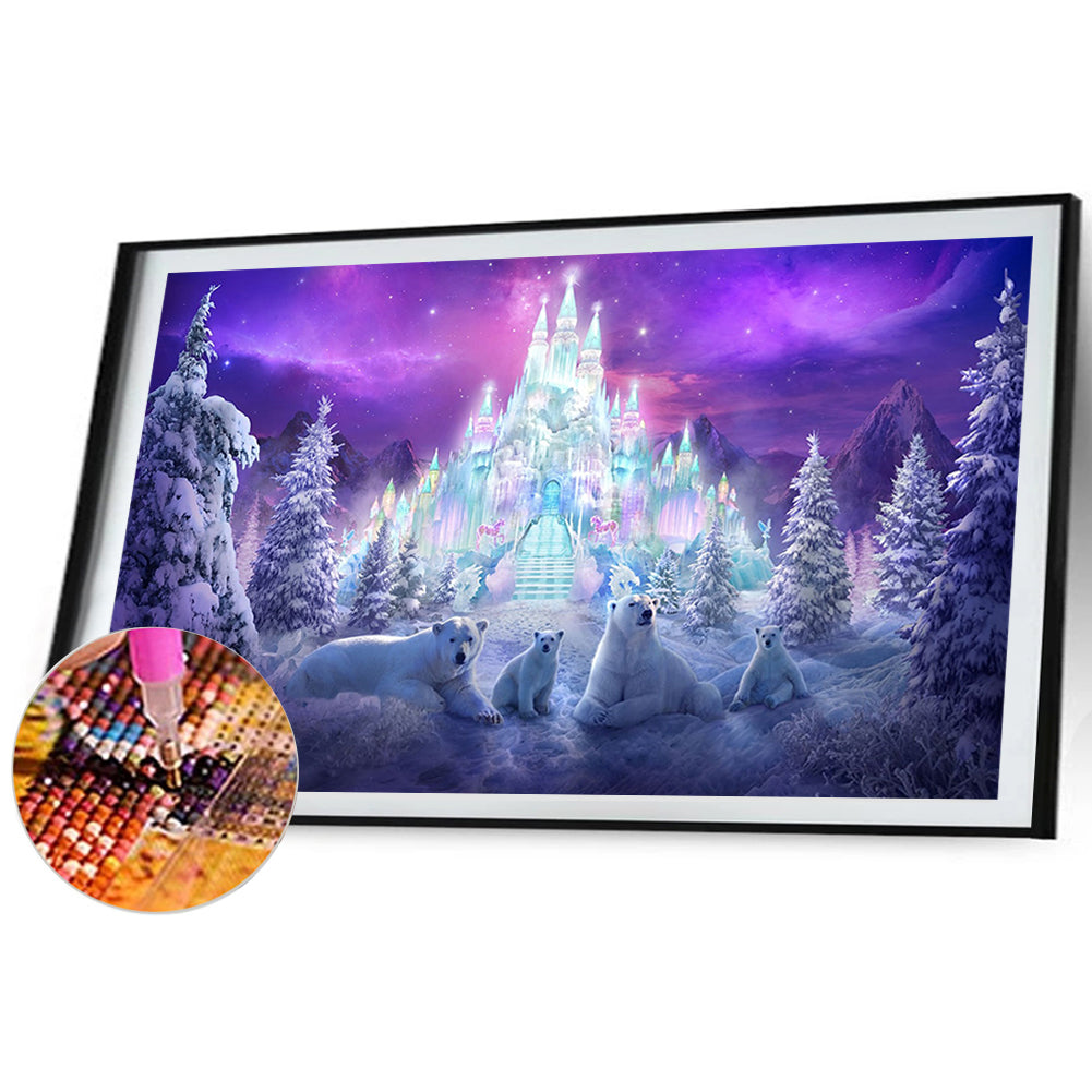 Fantasy Ice Castle - Full Round Drill Diamond Painting 70*40CM