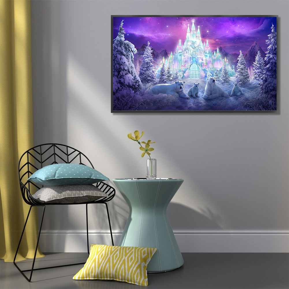 Fantasy Ice Castle - Full Round Drill Diamond Painting 70*40CM