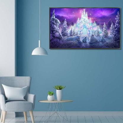 Fantasy Ice Castle - Full Round Drill Diamond Painting 70*40CM