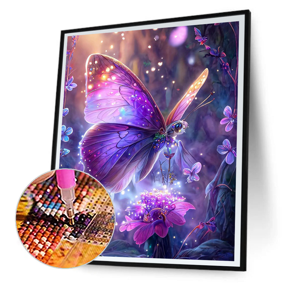 Dream Butterfly - Full Round Drill Diamond Painting 30*40CM