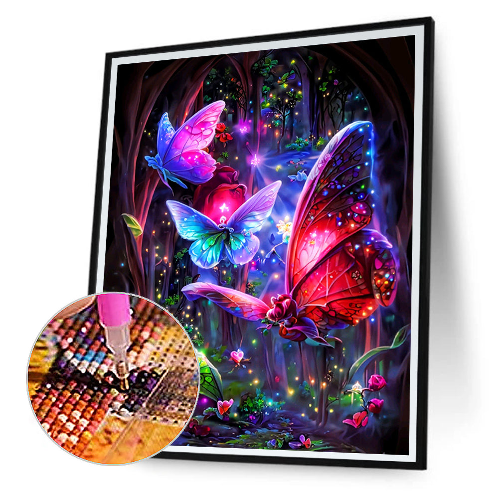 Dream Butterfly - Full Round Drill Diamond Painting 30*40CM