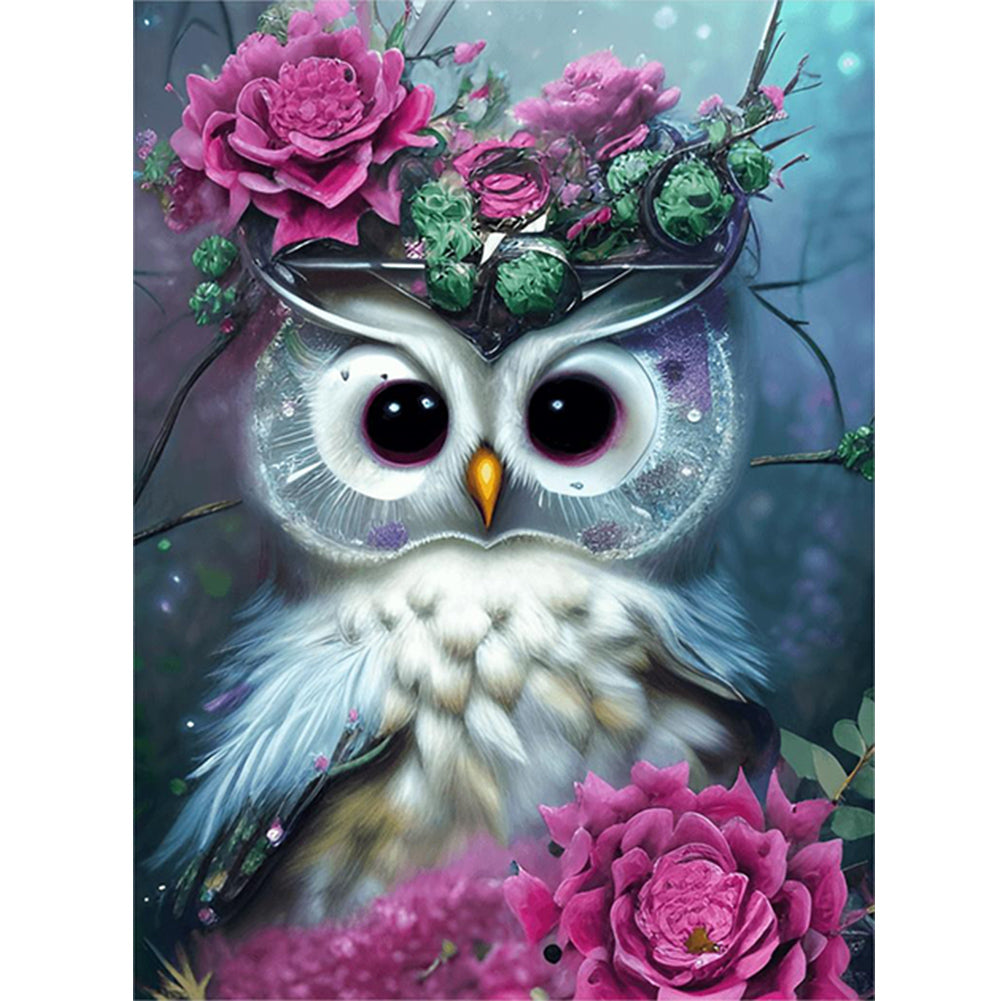 Owl - Full Round Drill Diamond Painting 30*40CM
