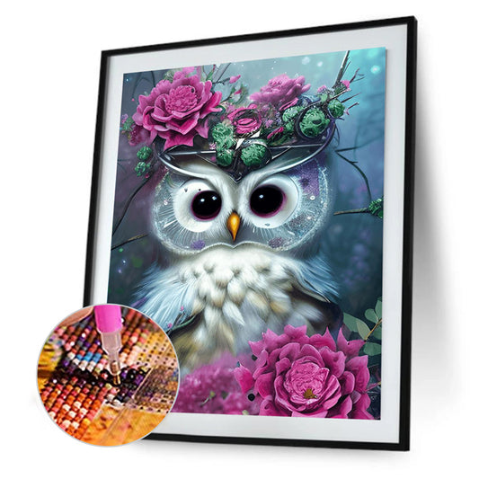 Owl - Full Round Drill Diamond Painting 30*40CM