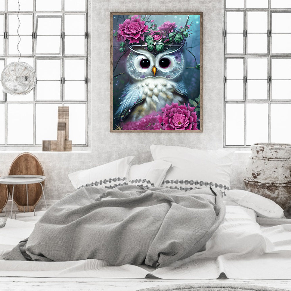 Owl - Full Round Drill Diamond Painting 30*40CM