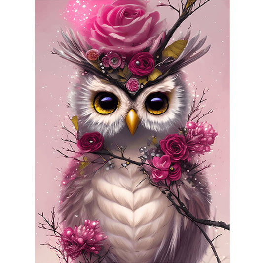 Owl - Full Round Drill Diamond Painting 30*40CM