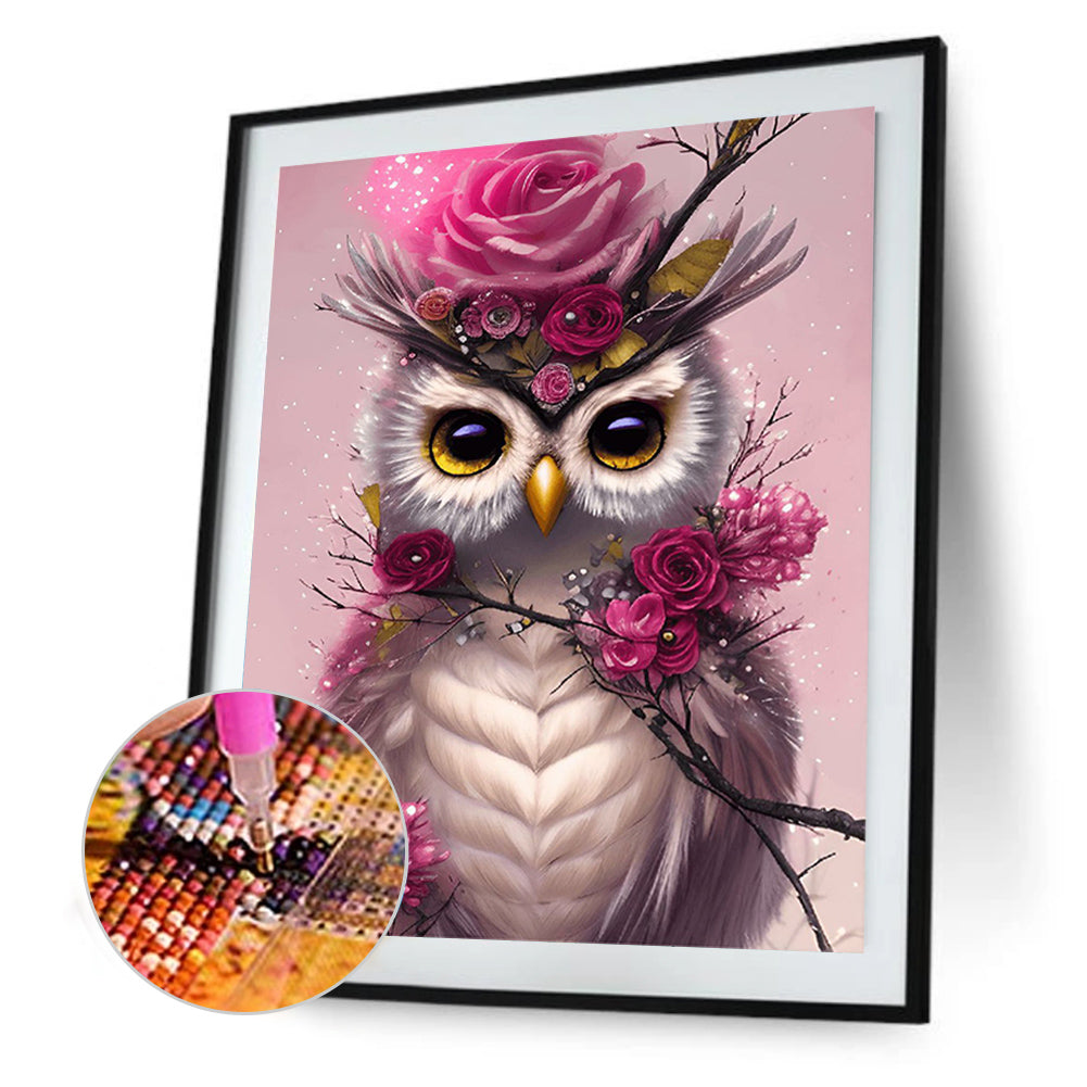 Owl - Full Round Drill Diamond Painting 30*40CM