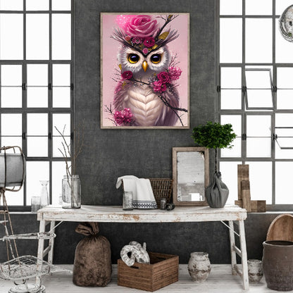 Owl - Full Round Drill Diamond Painting 30*40CM