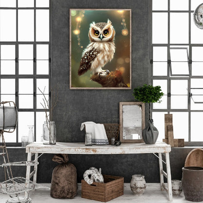 Owl - Full Round Drill Diamond Painting 30*40CM