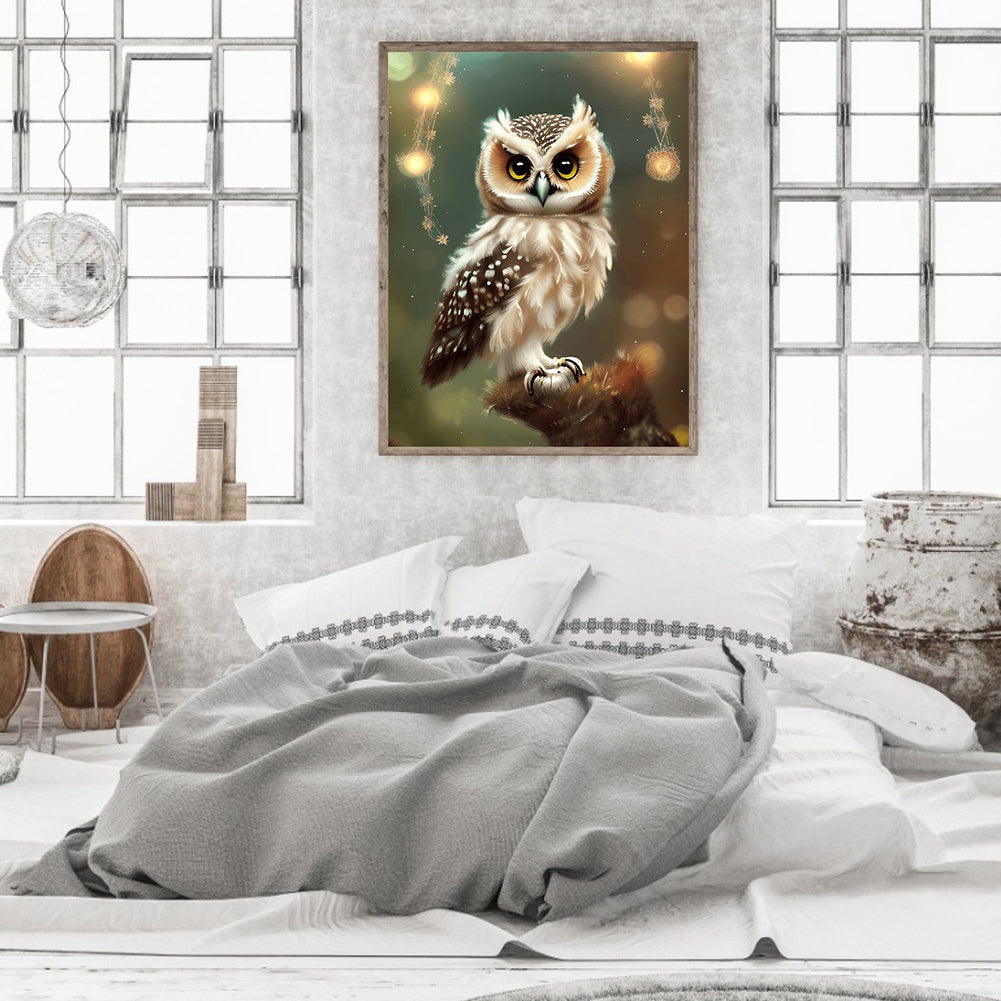 Owl - Full Round Drill Diamond Painting 30*40CM