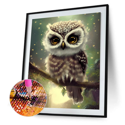 Owl - Full Round Drill Diamond Painting 30*40CM