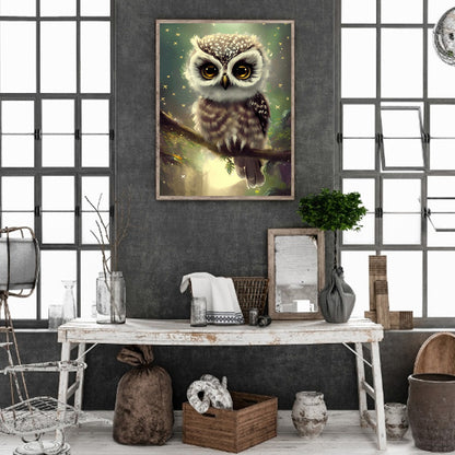 Owl - Full Round Drill Diamond Painting 30*40CM