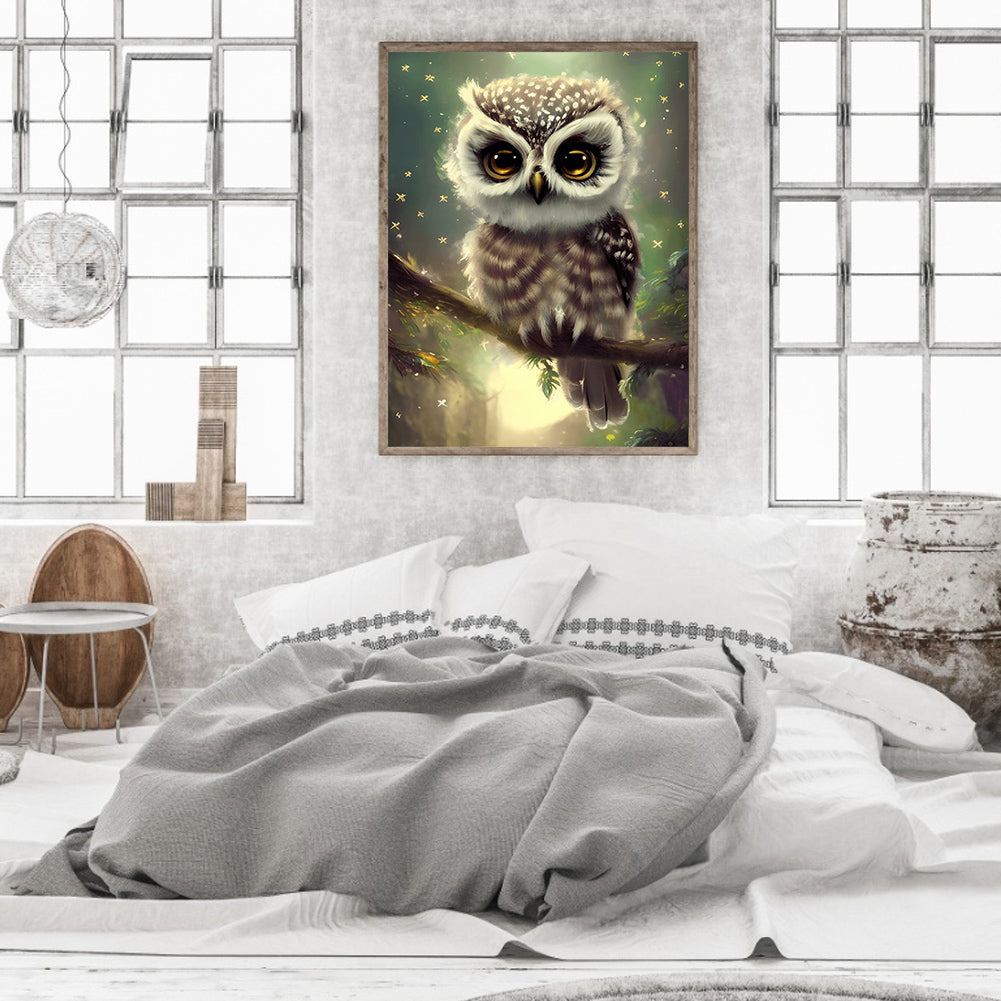 Owl - Full Round Drill Diamond Painting 30*40CM