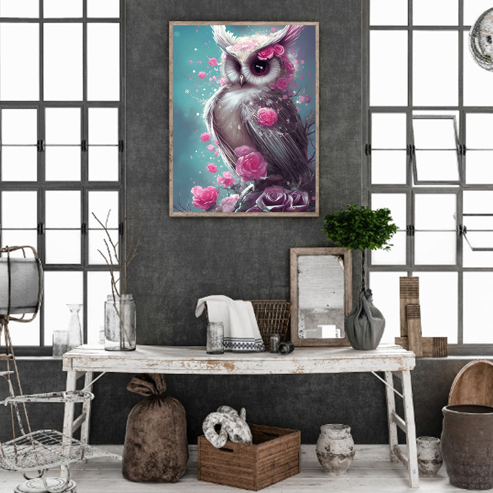 Owl - Full Round Drill Diamond Painting 30*40CM