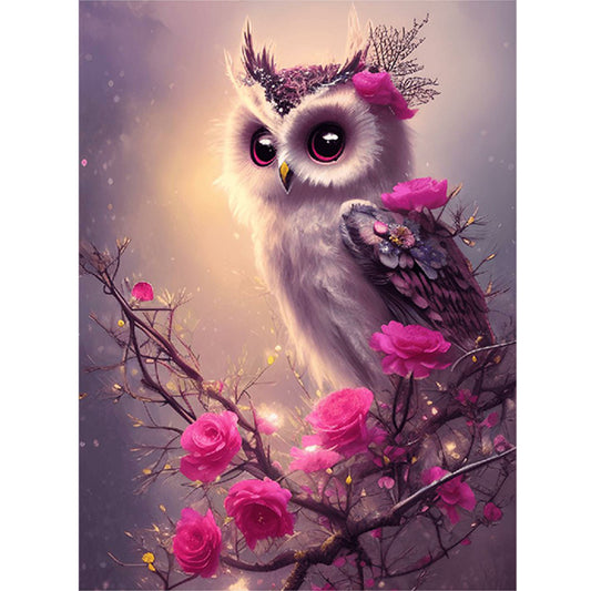 Owl - Full Round Drill Diamond Painting 30*40CM