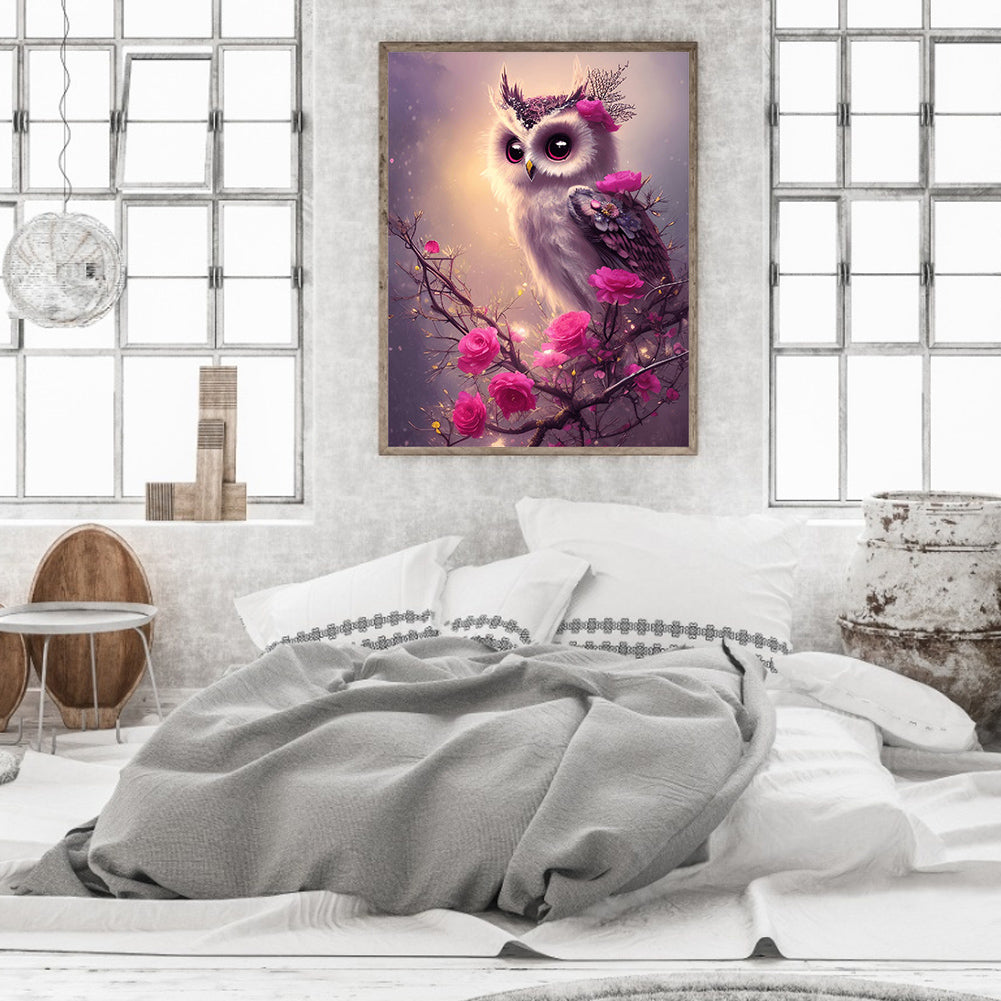 Owl - Full Round Drill Diamond Painting 30*40CM