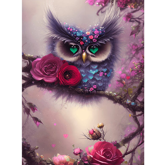 Owl - Full Round Drill Diamond Painting 30*40CM