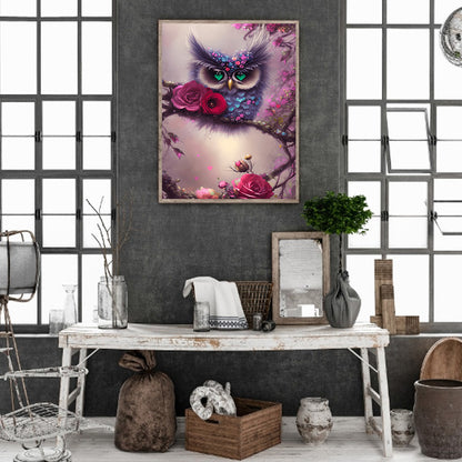 Owl - Full Round Drill Diamond Painting 30*40CM
