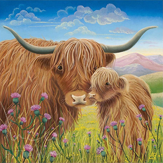 Highland Cow Cow - Full Square Drill Diamond Painting 30*30CM