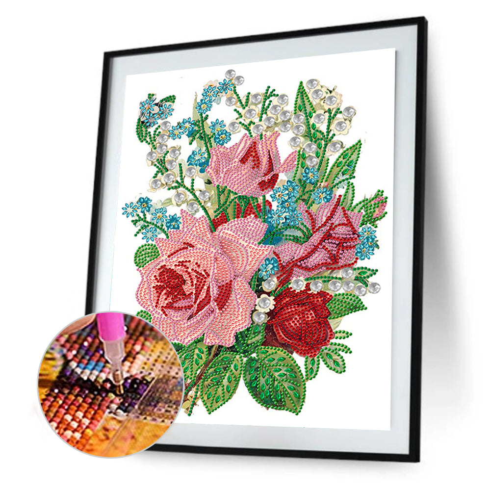 Romantic Bouquet - Special Shaped Drill Diamond Painting 30*40CM