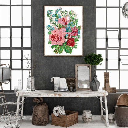 Romantic Bouquet - Special Shaped Drill Diamond Painting 30*40CM