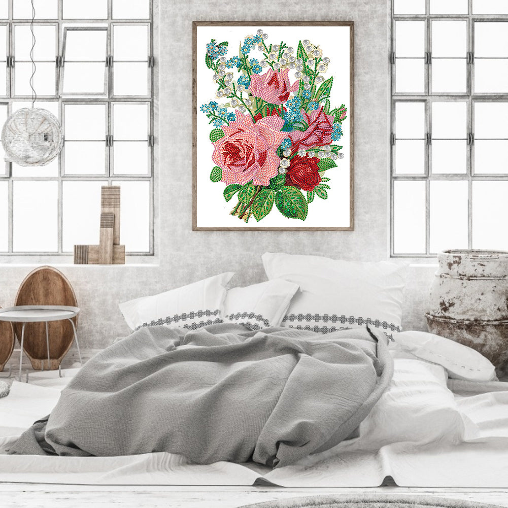 Romantic Bouquet - Special Shaped Drill Diamond Painting 30*40CM