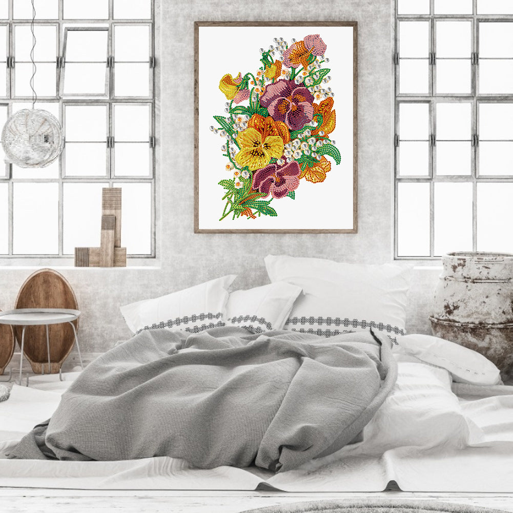 Romantic Bouquet - Special Shaped Drill Diamond Painting 30*40CM